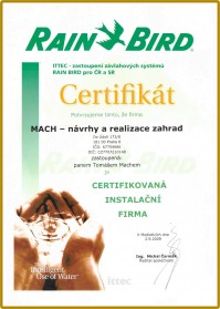 certifikat RainBird
